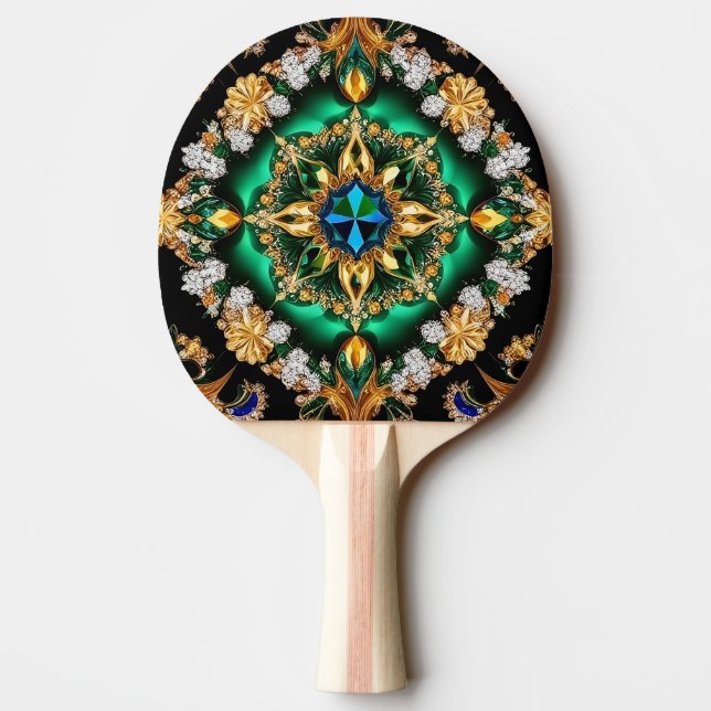 Ping pong paddle with Brazilian Colours (Back)