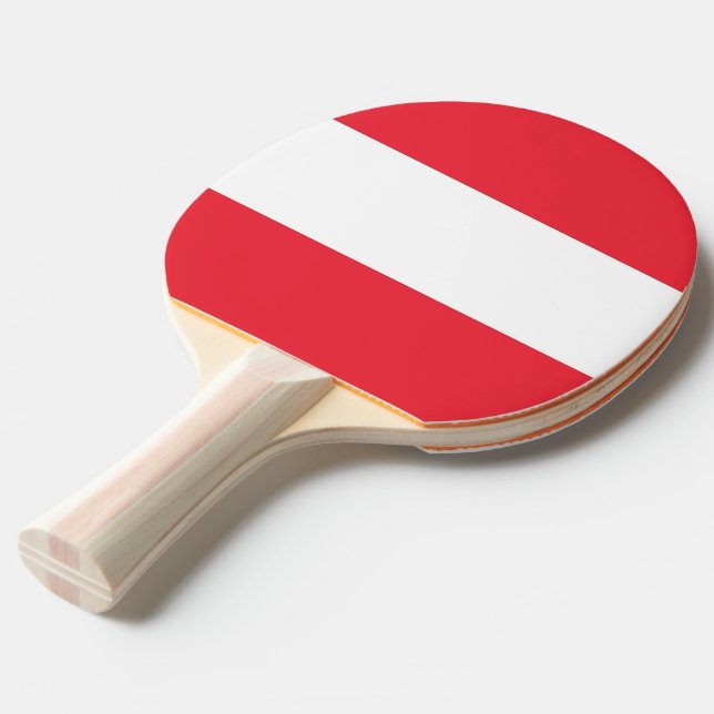 Ping pong paddle with Flag of Austria (Front Angle)