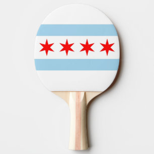 Ping pong paddle with Flag of Chicago, Illinois