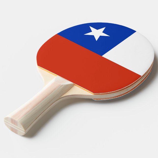 Ping pong paddle with Flag of Chile (Front Angle)