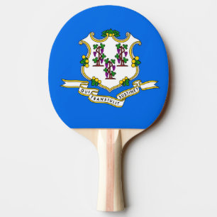 Ping pong paddle with Flag of Connecticut, USA