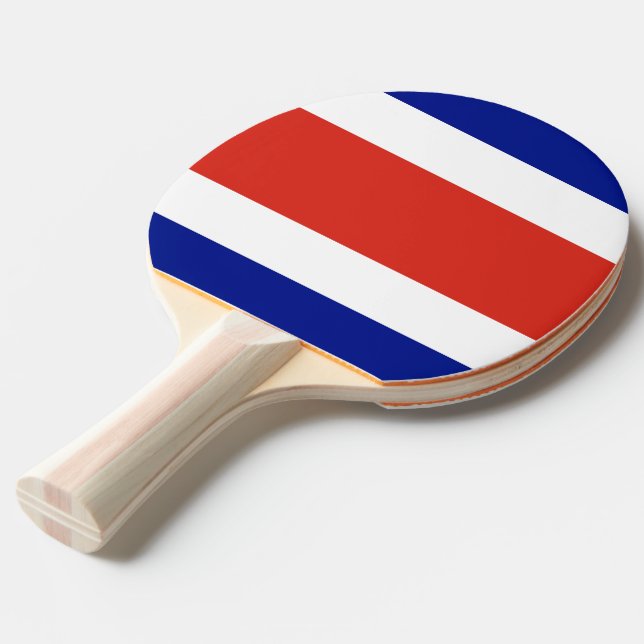 Ping pong paddle with Flag of Costa Rica (Front Angle)