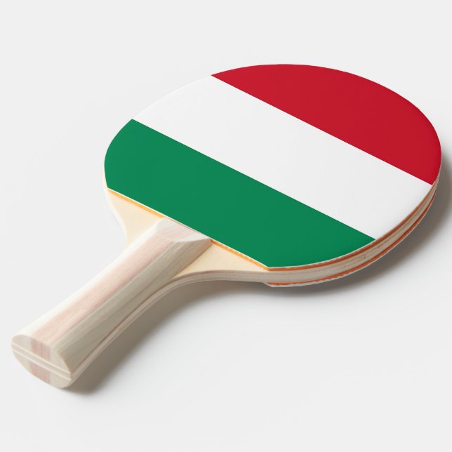 Ping pong paddle with Flag of Hungary (Front Angle)