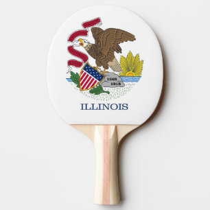Ping pong paddle with Flag of Illinois, USA