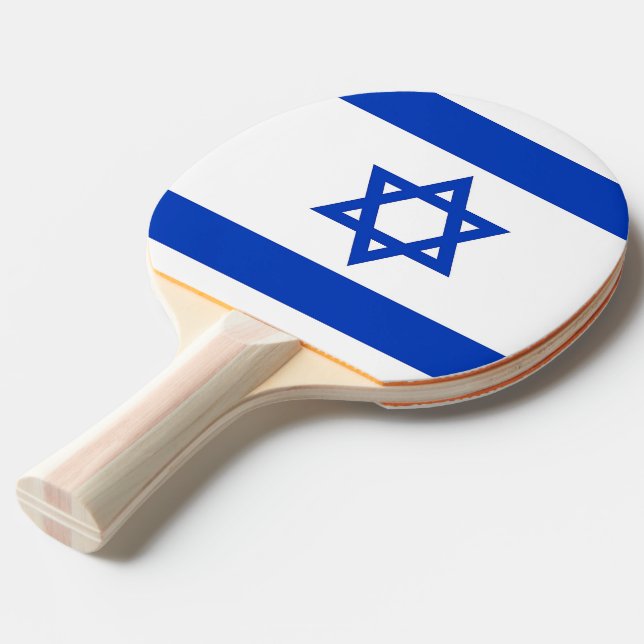 Ping pong paddle with Flag of Israel (Front Angle)