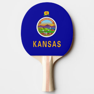 Ping pong paddle with Flag of Kansas, USA