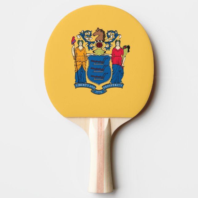 Ping pong paddle with Flag of New Jersey, USA (Back)