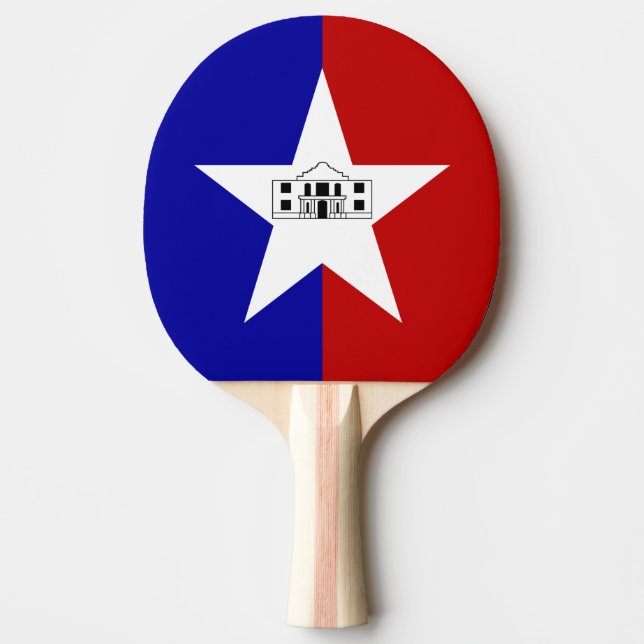 Ping pong paddle with Flag of San Antonio (Front)
