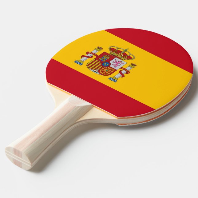 Ping pong paddle with Flag of Spain (Front Angle)