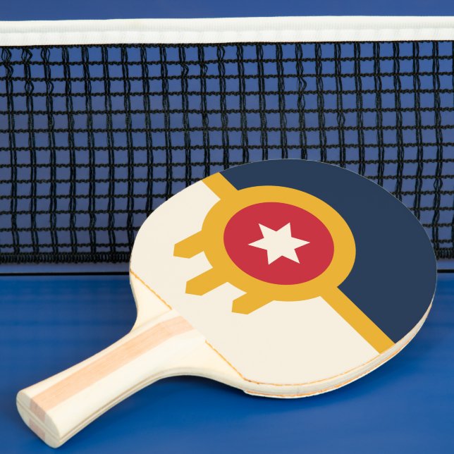 Ping pong paddle with Flag of Tulsa City (Insitu)