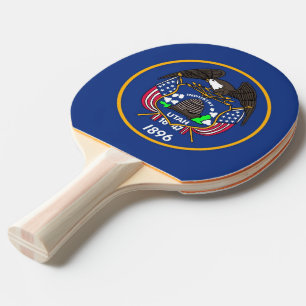 Ping pong paddle with Flag of Utah, USA