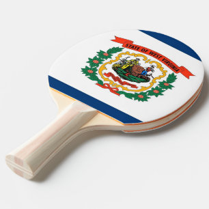 Ping pong paddle with Flag of West Virginia, USA