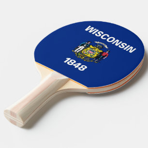 Ping pong paddle with Flag of Wisconsin, USA