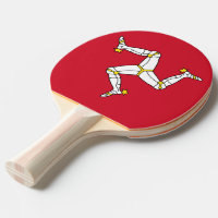 Ping pong paddle with Isle of Man Flag
