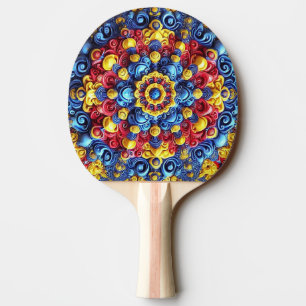 Ping pong paddle with Romanian Colours