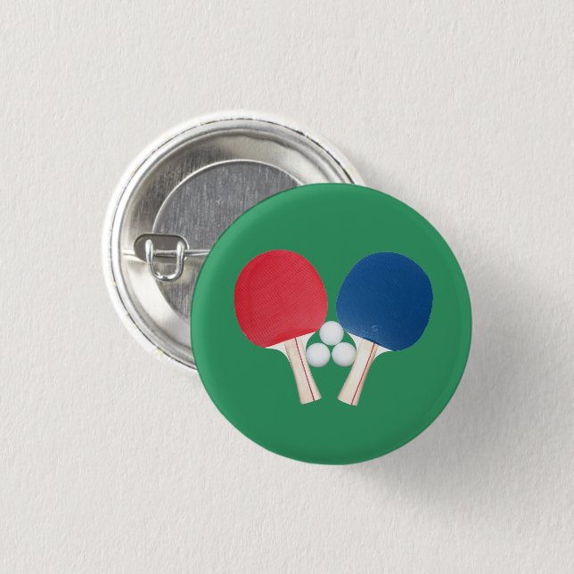 Ping Pong Paddles and Balls 3 Cm Round Badge (Front & Back)