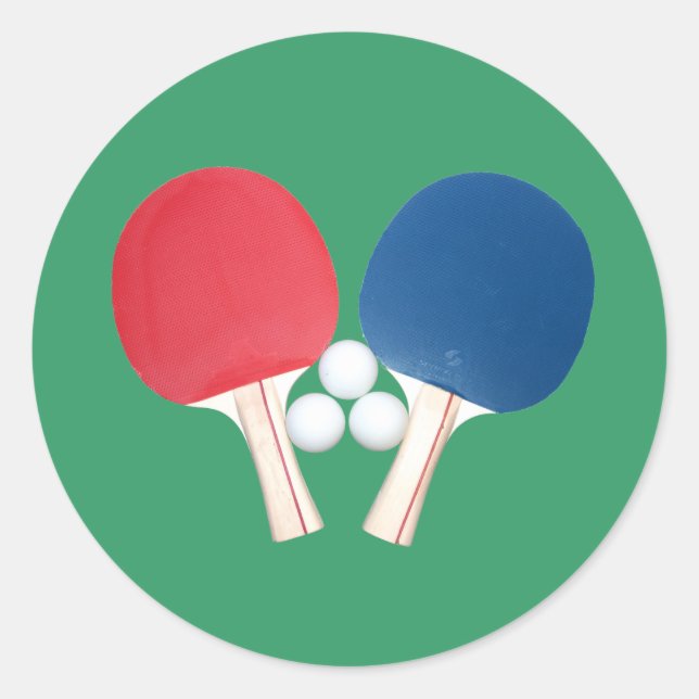 Ping Pong Paddles and Balls Classic Round Sticker (Front)