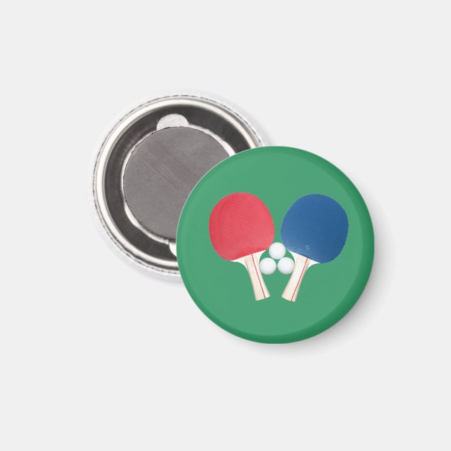 Ping Pong Paddles and Balls Magnet (Front/Back)