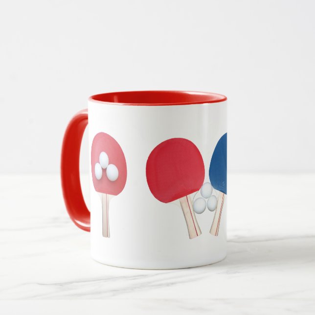Ping Pong Paddles and Balls Mug (Front Left)