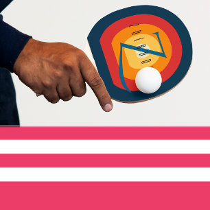 Ping Pong Personalised Editable Name Initial Cute Paddle