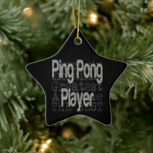 Ping Pong Player Extraordinaire Ceramic Tree Decoration