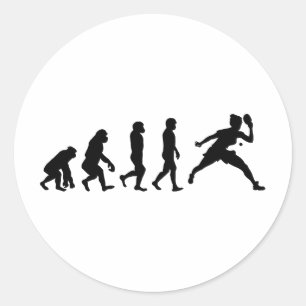 Ping Pong Player Table Tennis Evolution Classic Round Sticker