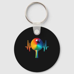 Ping pong pulse table tennis heartbeat ekg long key ring