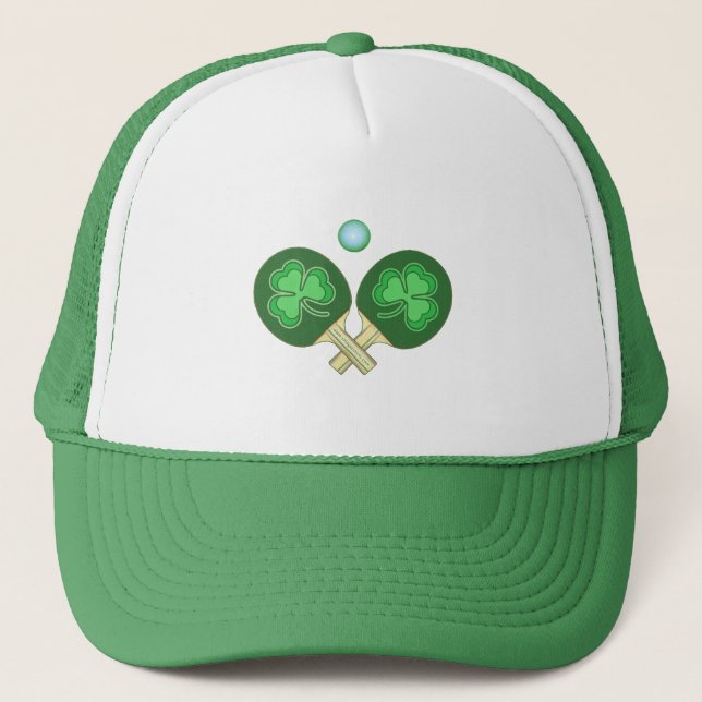 Ping Pong Shamrocks Trucker Hat (Front)