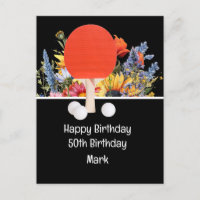  Ping pong Table Tennis 50th Birthday Card Boss