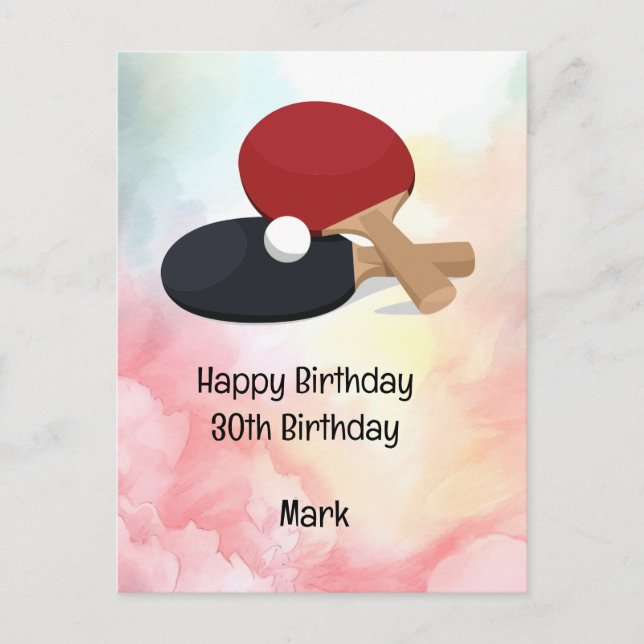  Ping pong Table Tennis Birthday Card (Front)