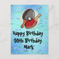  Ping pong Table Tennis Birthday Card