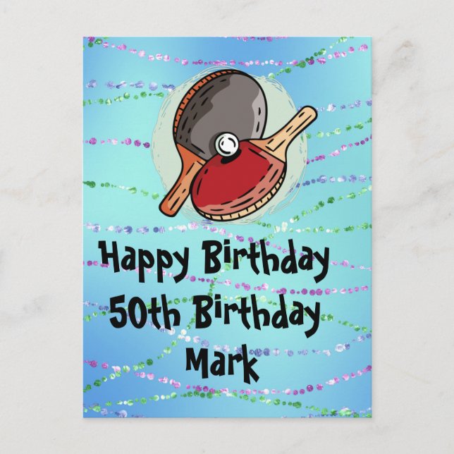  Ping pong Table Tennis Birthday Card (Front)