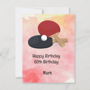  Ping pong Table Tennis Birthday Card