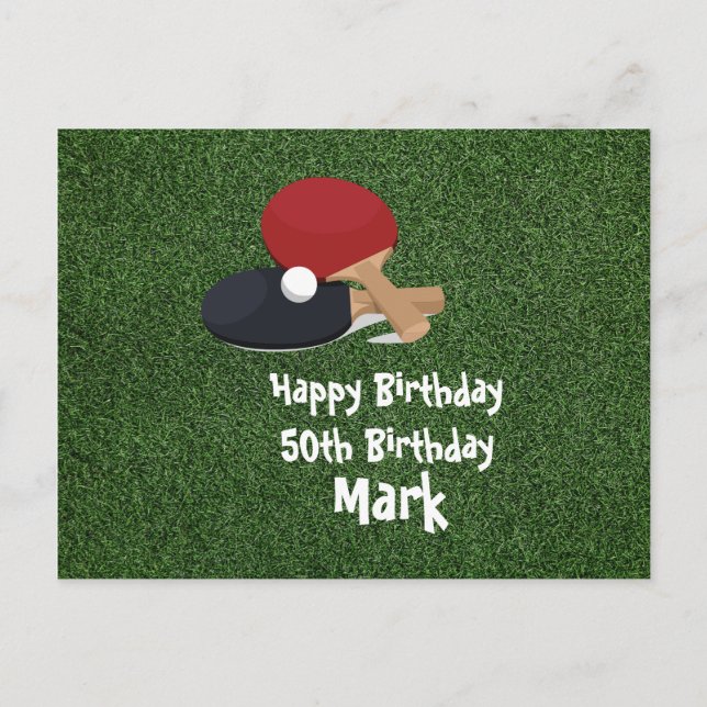  Ping pong Table Tennis Birthday Card (Front)