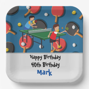  Ping pong Table Tennis Birthday Card Paper Plate