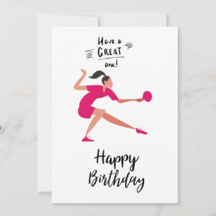 Ping Pong Table Tennis Birthday Girl for Party  Holiday Card