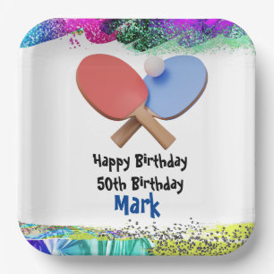 Ping pong Table Tennis Birthday  Paper Plate
