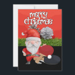 Ping Pong Table Tennis Christmas with Santa Claus Holiday Card<br><div class="desc">Ping Pong Table Tennis Christmas with Santa Claus Holiday Card</div>