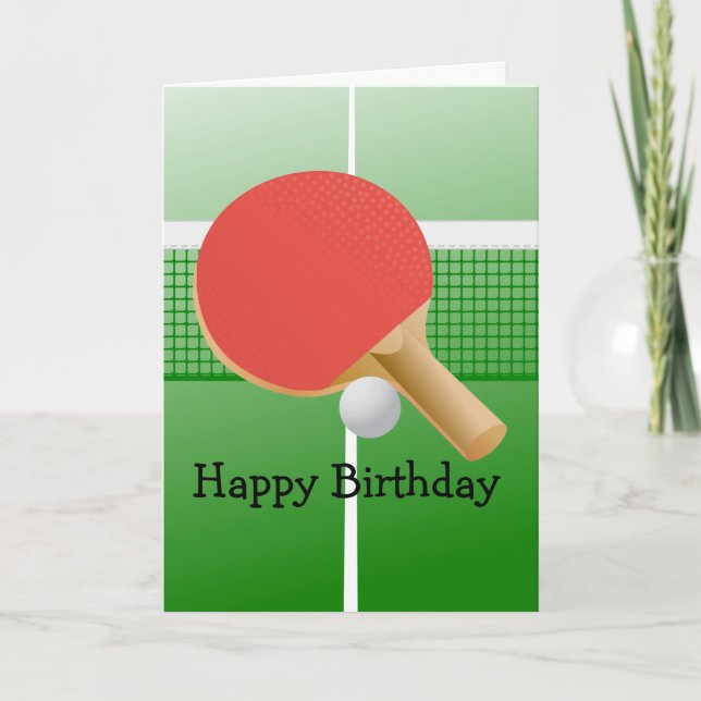 Ping Pong Table Tennis Design Greeting Card (Front)