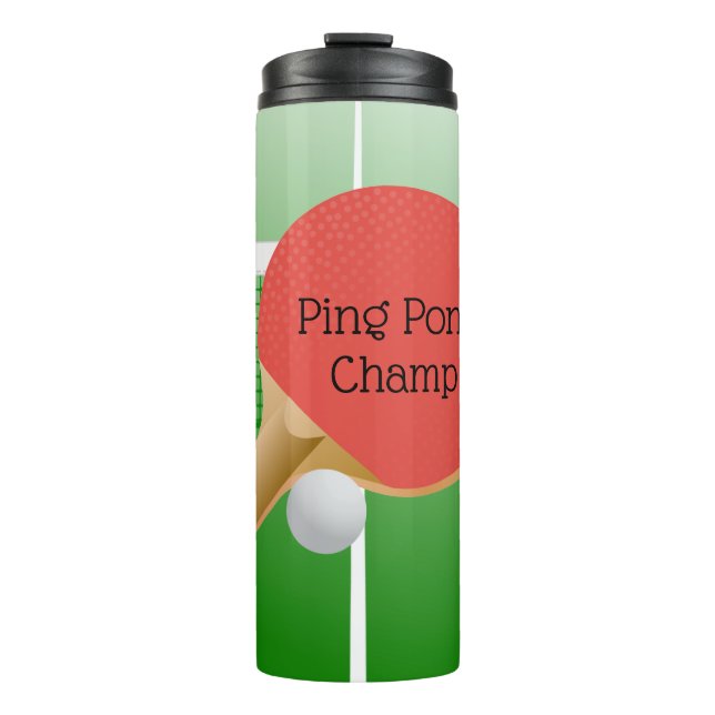 Ping Pong Table Tennis Design Thermal Tumbler (Front)
