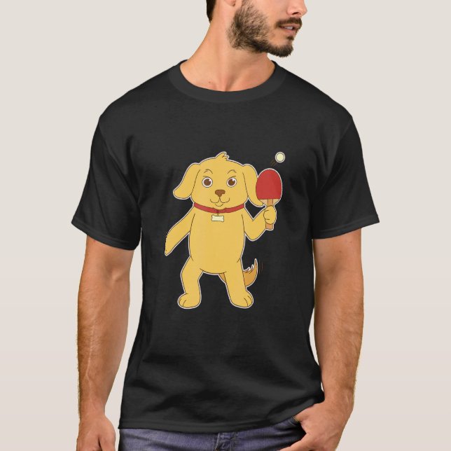 Ping Pong Table Tennis Dog Owner Puppy Pet Dog T-Shirt (Front)