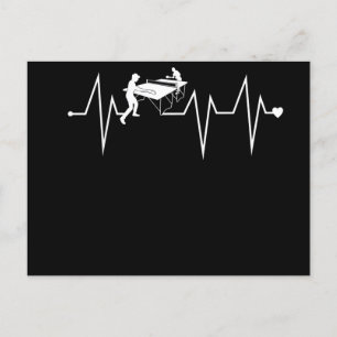 Ping Pong Table Tennis Heartbeat Heart Pulse Rate Invitation Postcard