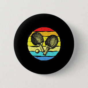 Ping Pong Table Tennis Lovers Retro  6 Cm Round Badge