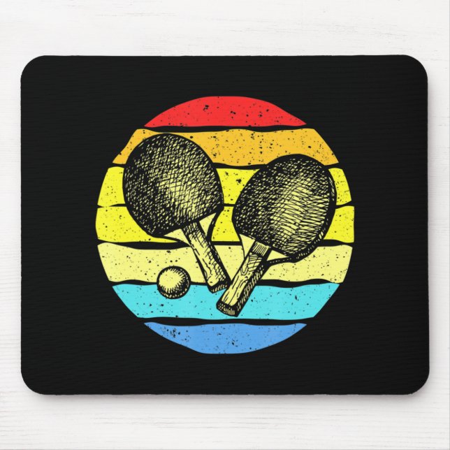 Ping Pong Table Tennis Lovers Retro  Mouse Mat (Front)