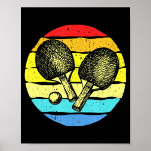 Ping Pong Table Tennis Lovers Retro  Poster