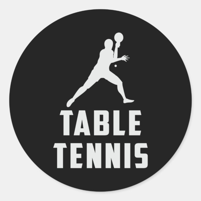 Ping Pong Table Tennis Paddle Player Funny Gift Classic Round Sticker (Front)