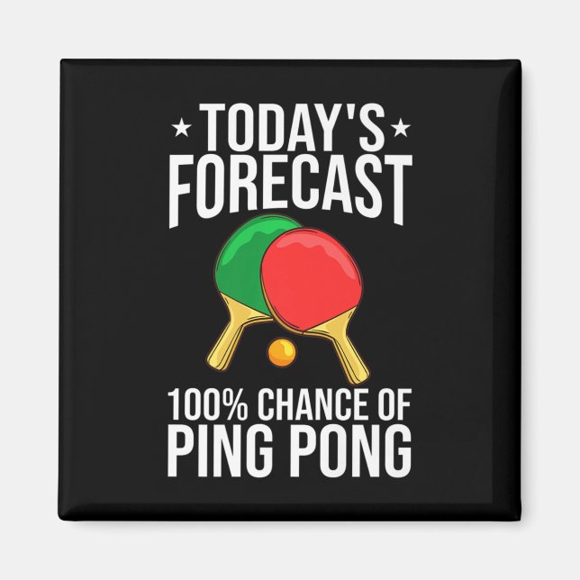 Ping Pong Table Tennis Player Balls Paddle Game   Magnet (Front)