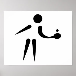 Ping Pong table tennis player Poster