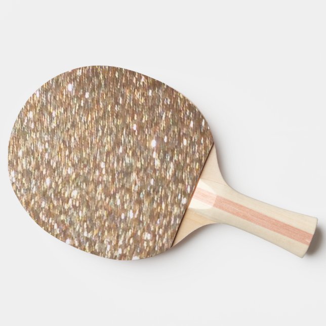 Ping Pong Table Tennis Silver Gold Glitter Paddle (Side)