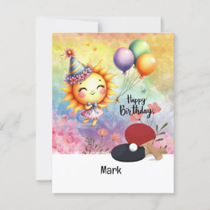  Ping pong Table Tennis themed Birthday Card